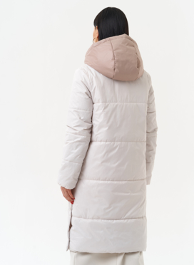 Женское утепленное полупальто с капюшоном