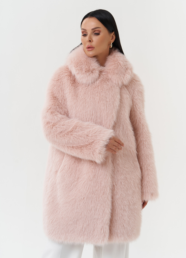 Шуба из эко меха под песца модель № 28680 в рассрочку