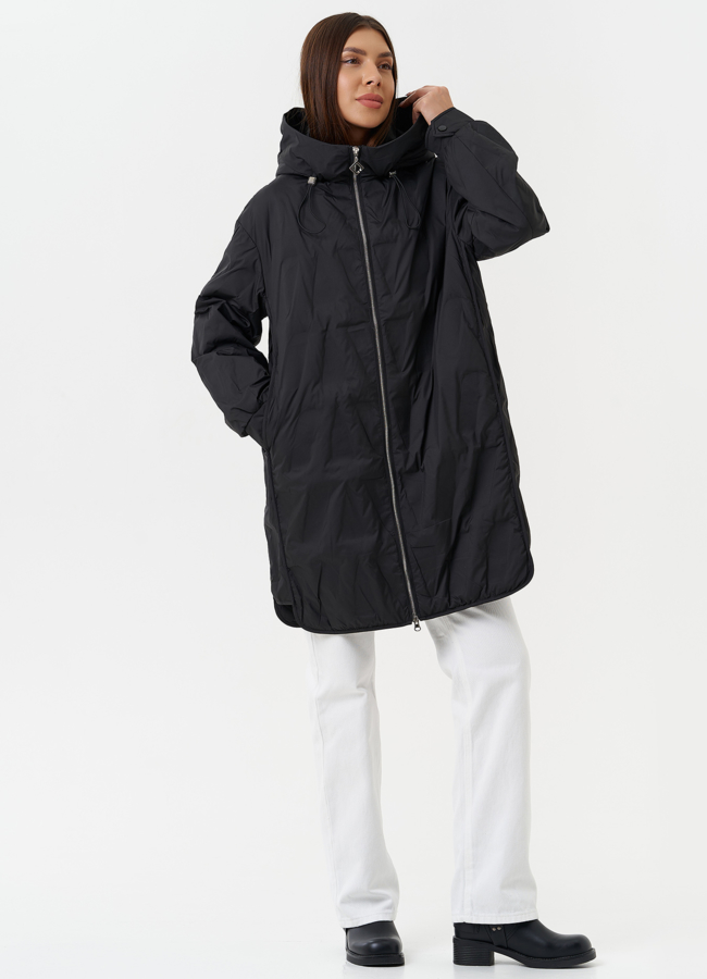 Демисезонное пальто с капюшоном модель № 27880 в кредит