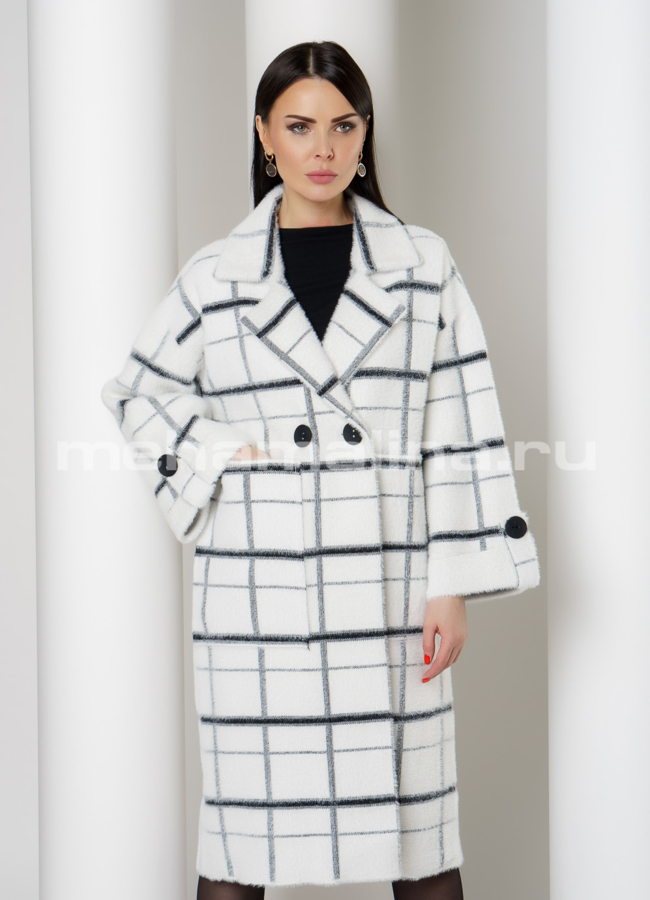 Пальто двубортное на пуговицах модель № 601 универмаг малина