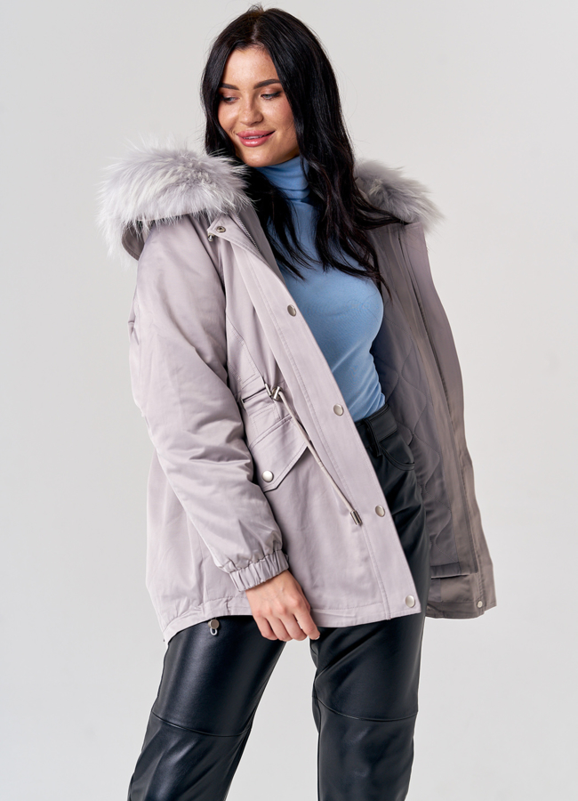 Женская парка оверсайз  модель № 21600 универмаг малина