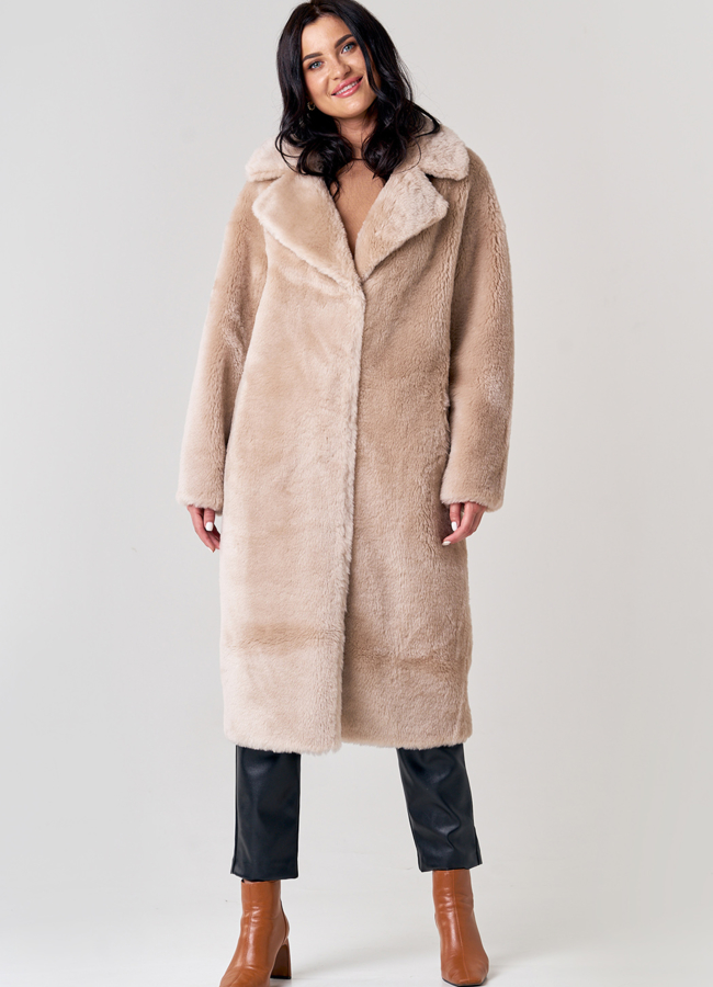 Пальто из шерсти в бежевом цвете модель № 21146 универмаг малина