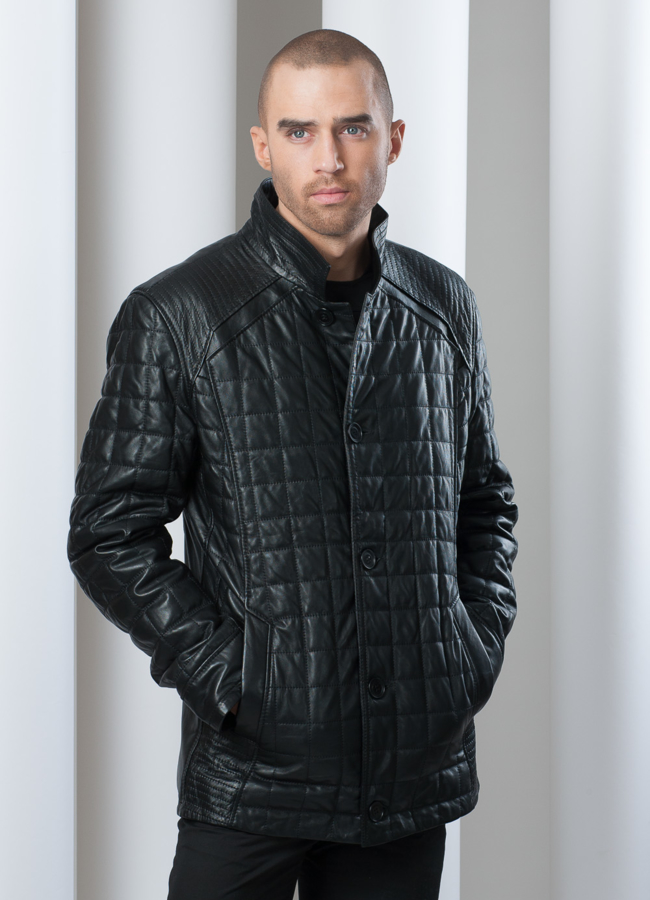 Куртка на молнии строченная модель № KP-23 меха малина