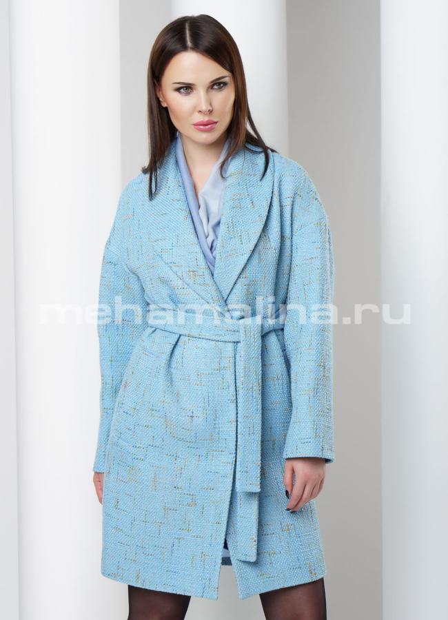 Пальто с поясом модель № BP-138 универмаг малина