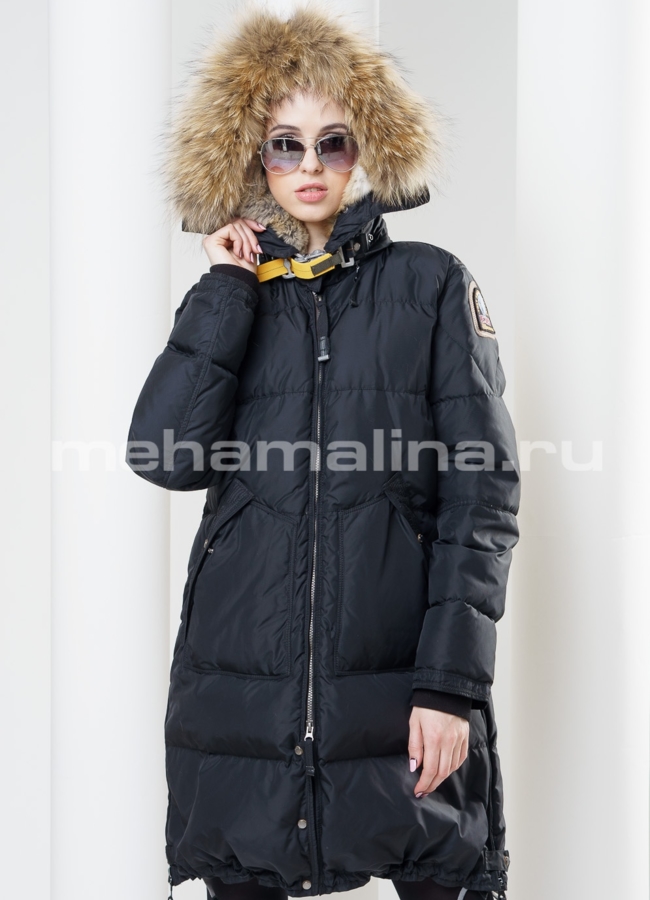 фото Черный пуховик с капюшоном модель № П-48