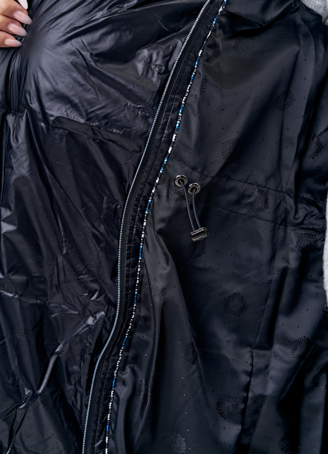 Женский пуховик в черном цвете модель № 0107/1 универмаг малина