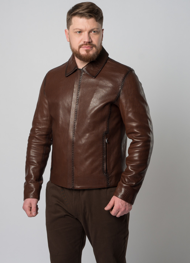 Мужская куртка из натуральной кожи модель № Е16 универмаг малина