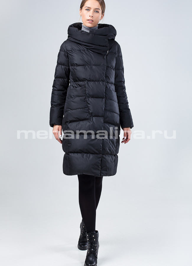 Пуховик зимний на биопухе модель № П-274 меха малина