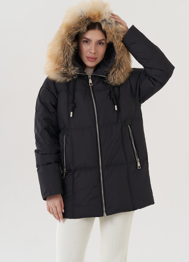 Пуховик женский с капюшоном  модель № 25029 в кредит