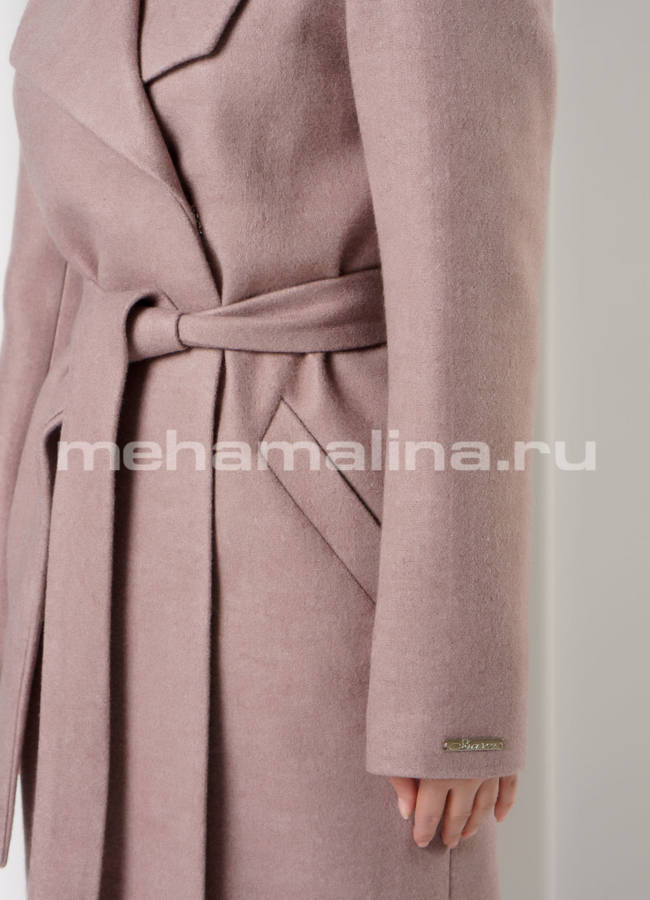 Пальто с отложным воротником на поясе модель № 010 универмаг малина