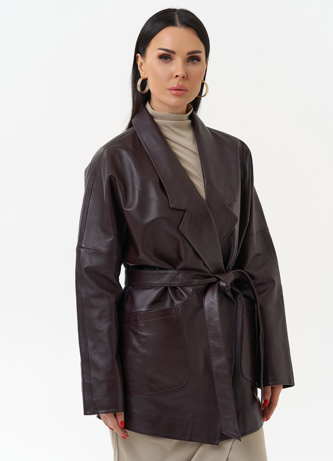 Куртка из натуральной кожи бордового цвета модель № 30046 универмаг малина Куртка из натуральной кожи бордового цвета модель № 30046 универмаг малина