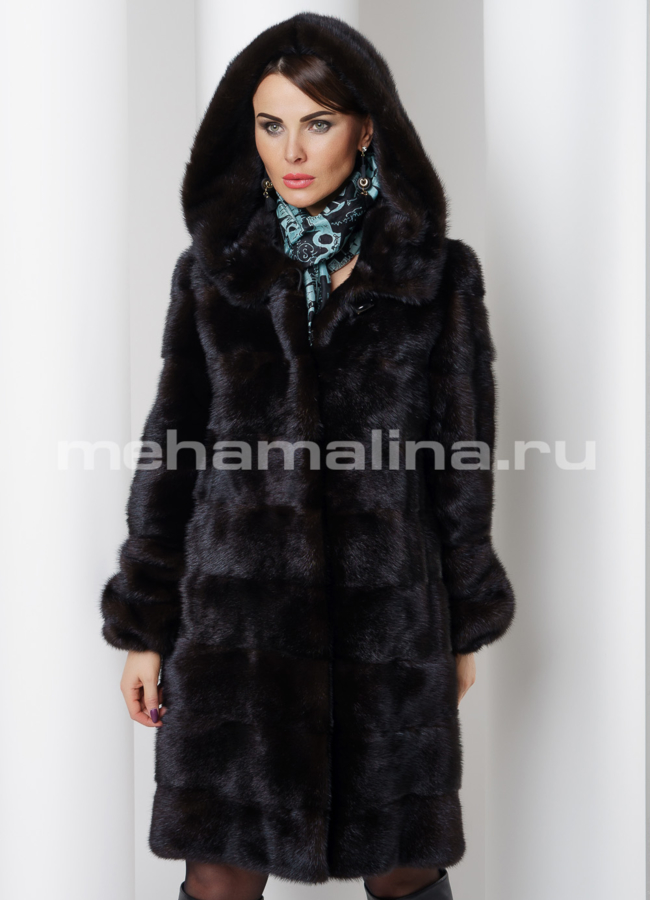 фото Шуба с капюшоном модель № S-525