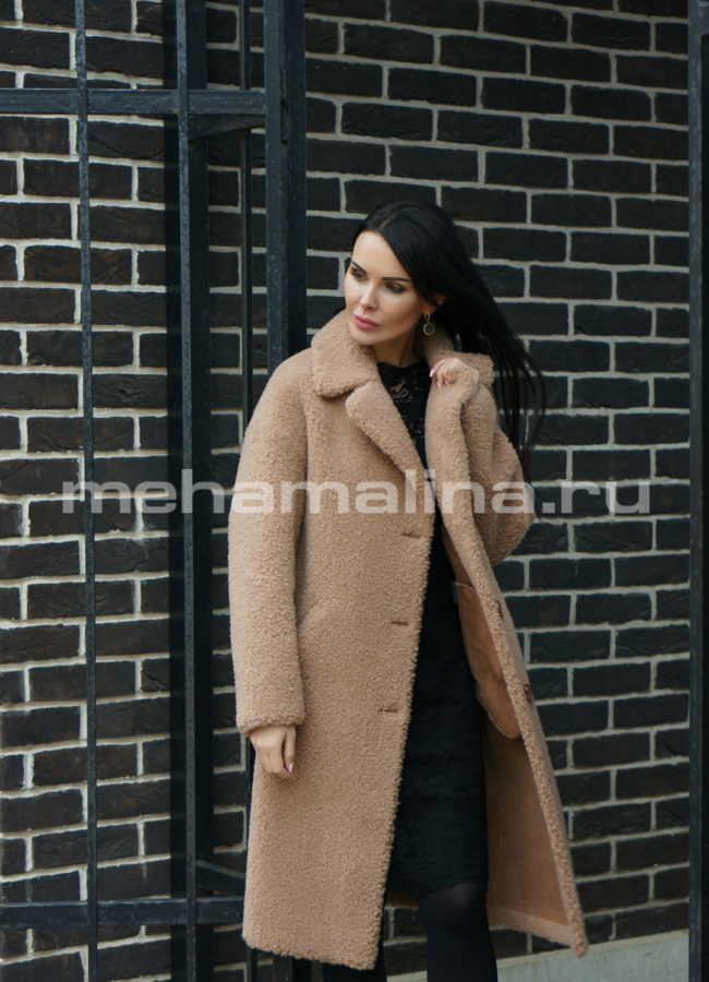 Пальто на пуговицах с английским воротником модель № 88215 в кредит