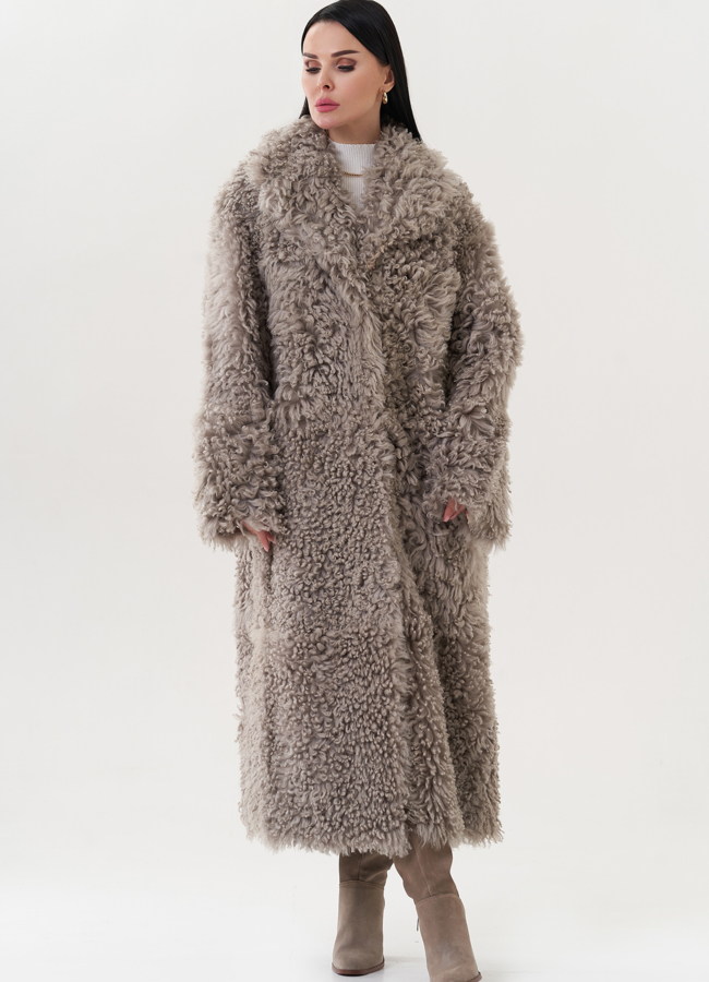 Двухсторонняя натуральная дубленка модель № 26829 универмаг малина