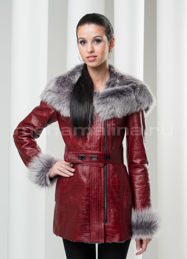 Дубленка крокко, укорченная модель № D-96 в кредит