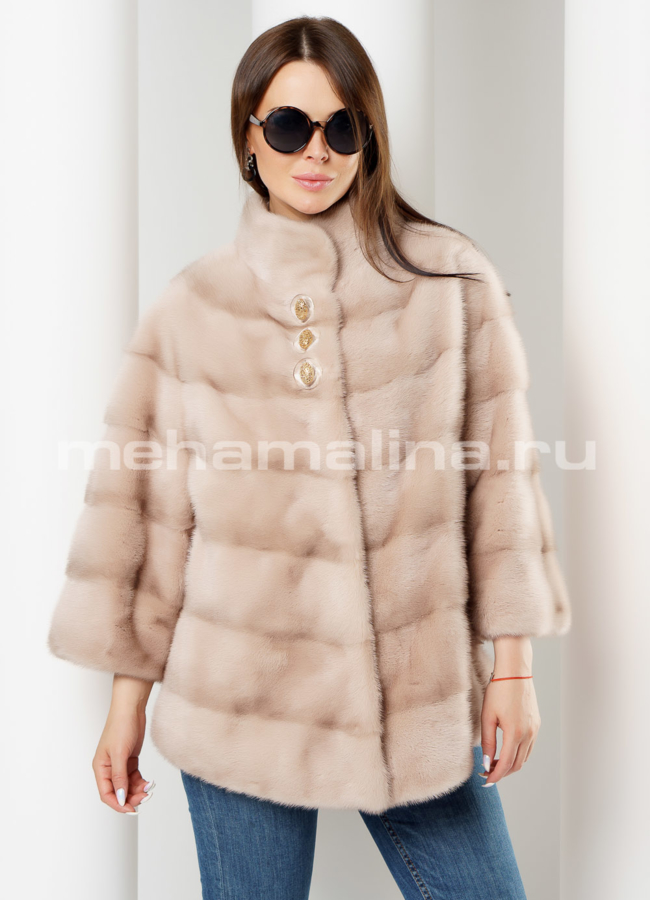 Укороченная норковая шуба модель № S-629 универмаг малина