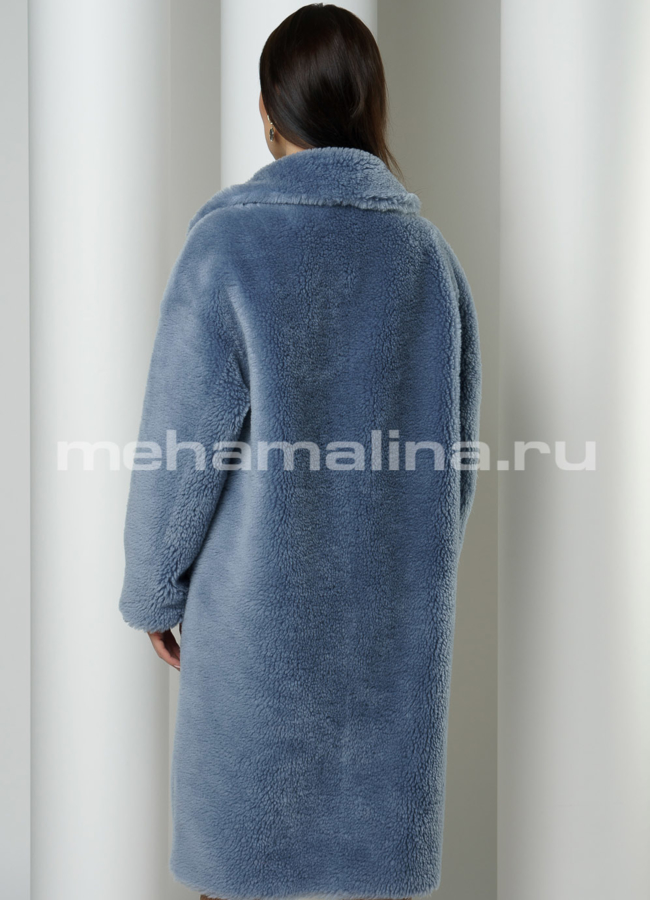 фото Пальто меховое oversize на пуговицах модель № 88215