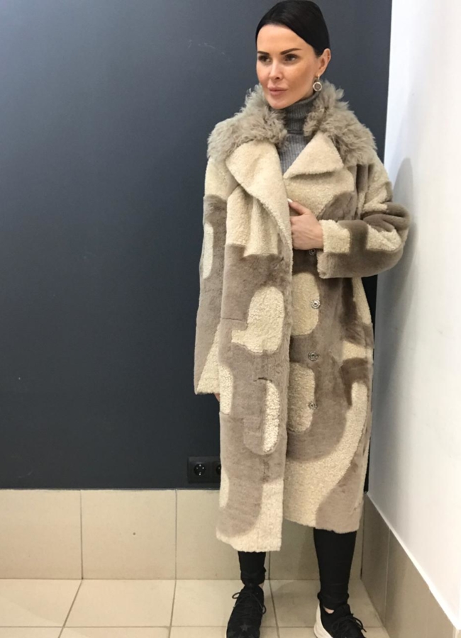 Дубленка Punto модель № КК-3287 меха малина