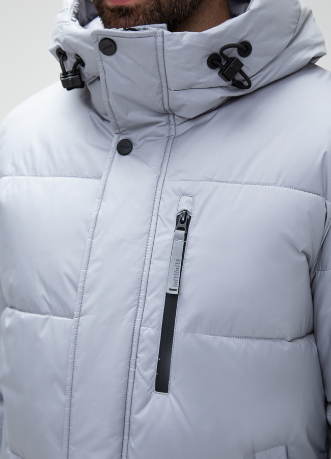 Мужской пуховик с капюшоном  модель № 28870 универмаг малина