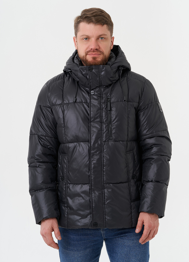 Куртка на био пухе с капюшоном модель № 28825 меха малина