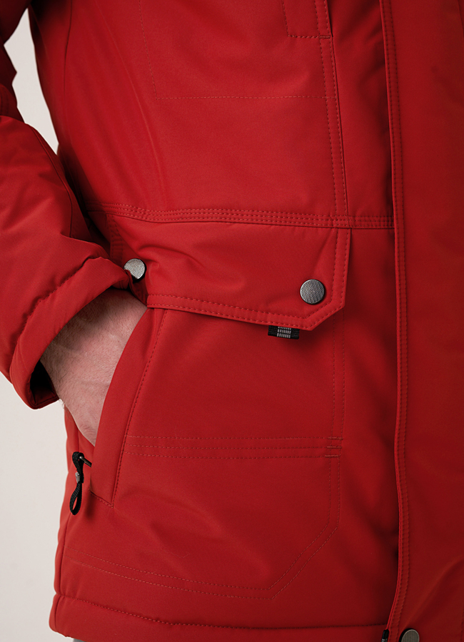 Мужской пуховик с климат контролем с капюшоном модель № 0742 в рассрочку