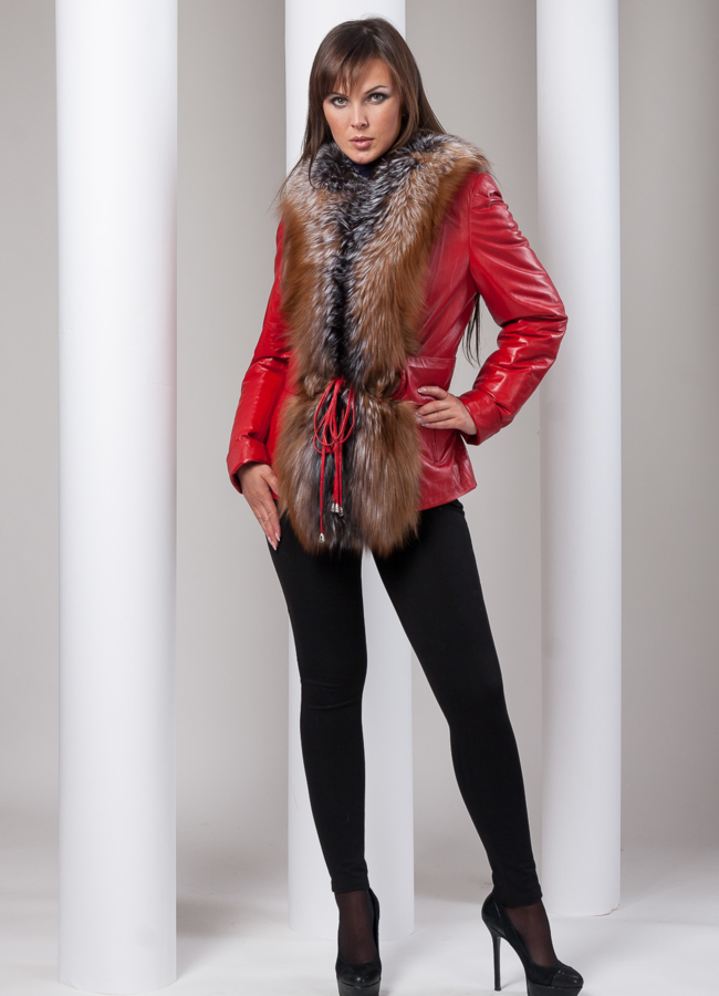 фото Кожаная куртка утепленная модель № K-135