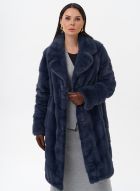 Норковая шуба с английским воротником 