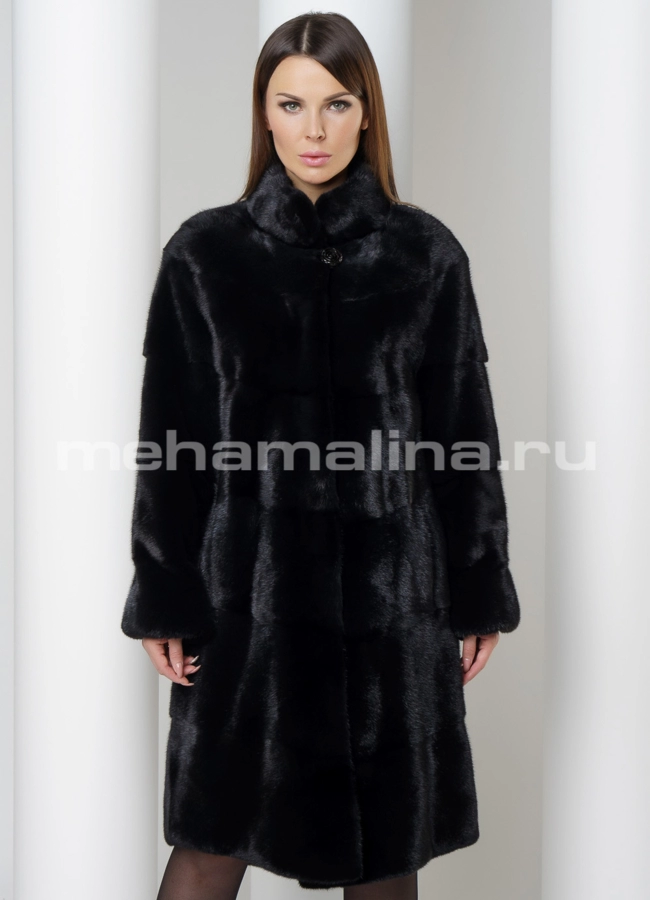 Шуба из норки модель № S-571 меха малина