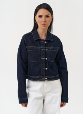 Жакет джинсовый синего цвета Жакет джинсовый синего цвета