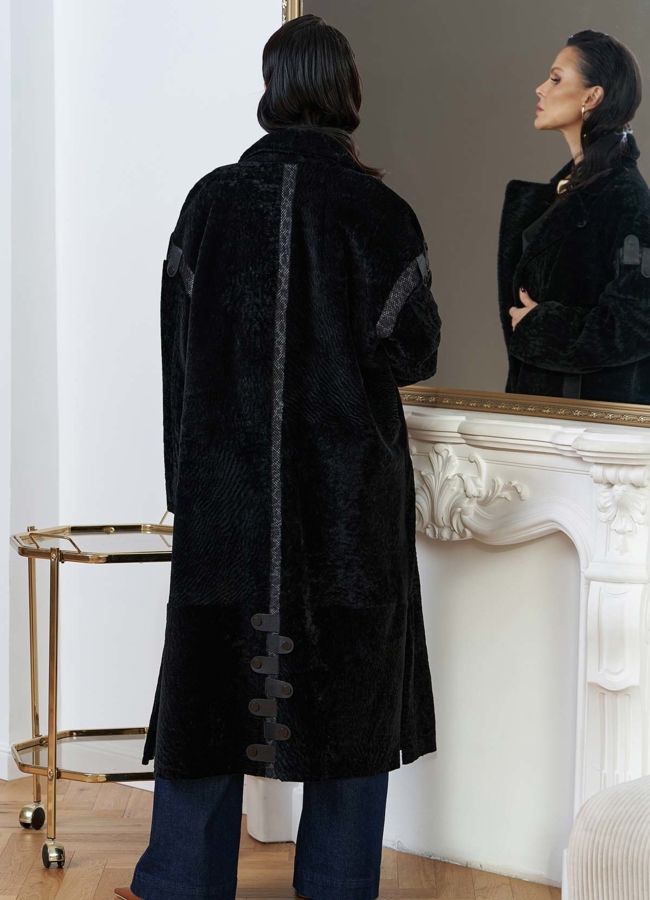 Натуральная двухсторонняя дубленка модель № 28697 в рассрочку