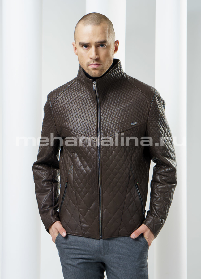 Кожаная куртка мужская модель № KP-72 в кредит
