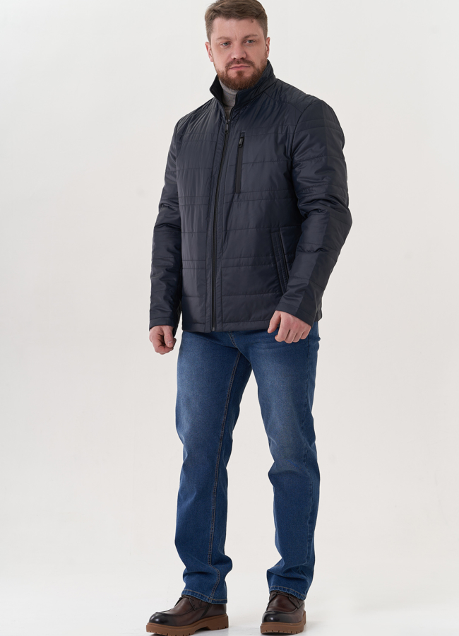 Мужская куртка на молнии модель № 25629 меха малина