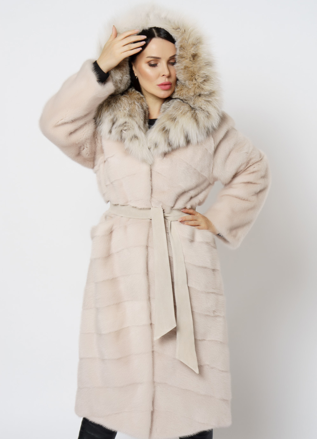 Норковая шуба с рысью модель № 1203 универмаг малина