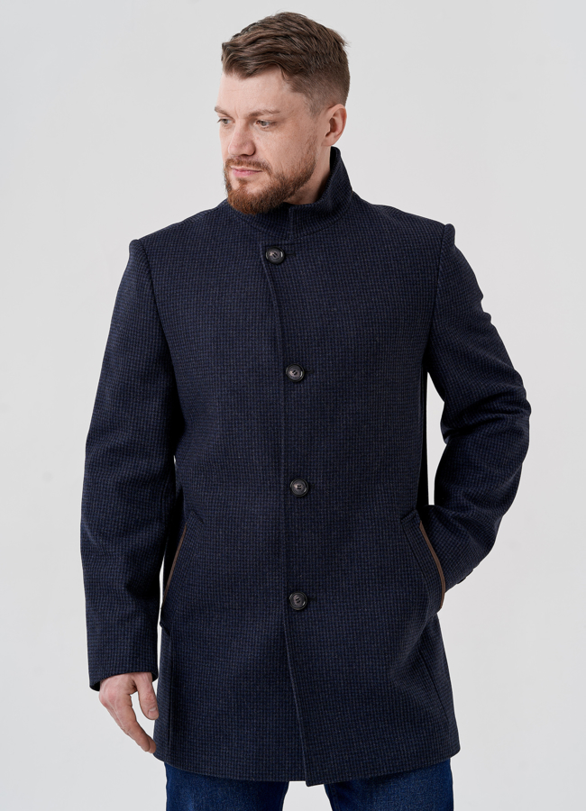 Мужское пальто в темно-синем цвете  модель № 24412 универмаг малина