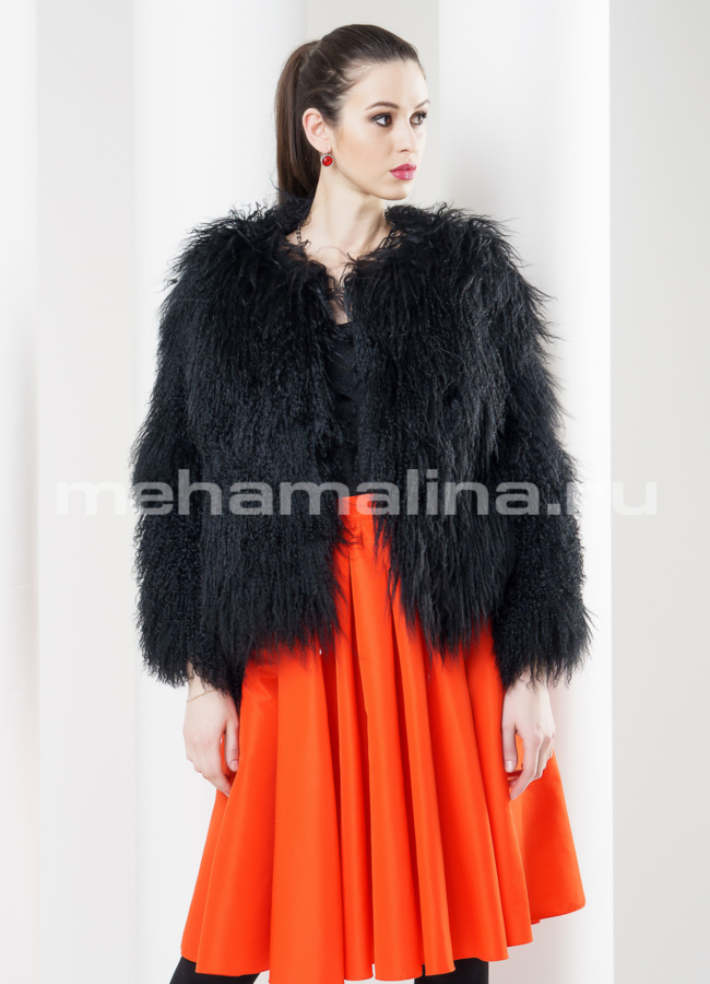 Жакет лама модель № M-98 меха малина