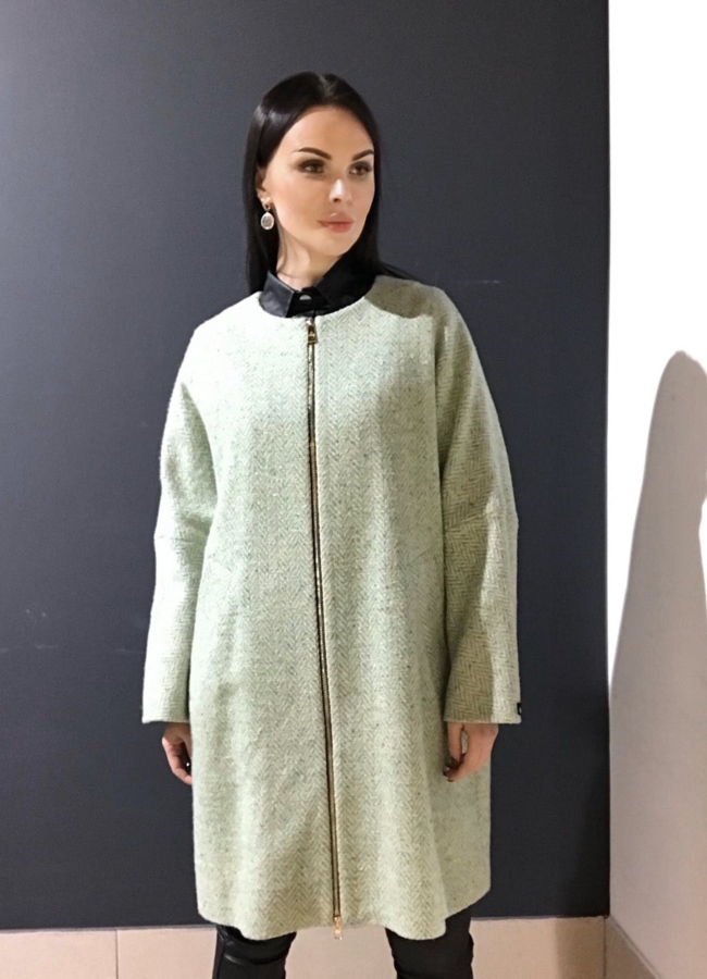 Пальто женское из твида модель № 4962 в рассрочку