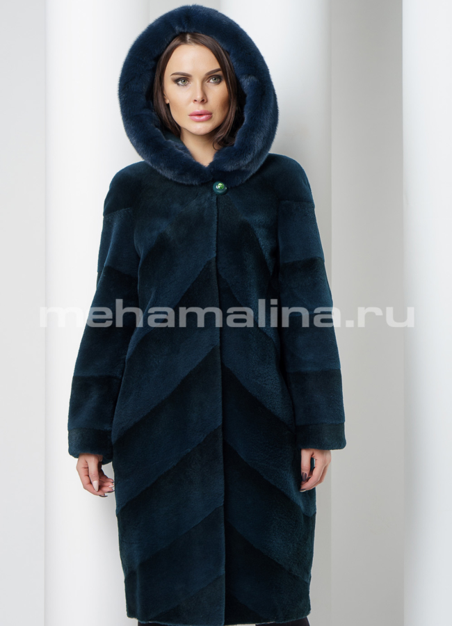 Шуба из стриженой нутрии модель № S-558 универмаг малина