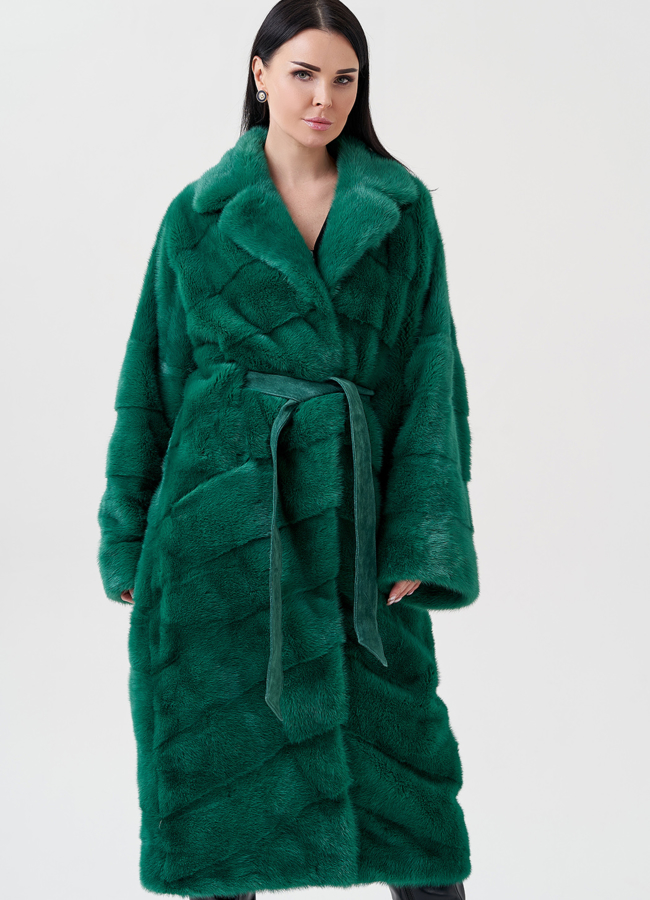 Норковая шуба с английским воротником  модель № 23820 универмаг малина