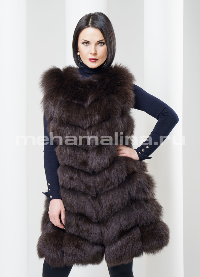 Жилет из песца модель № M-79 в кредит
