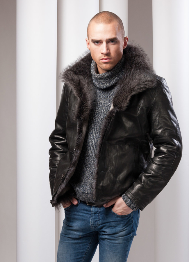 Дубленка модель № DM-30 меха малина