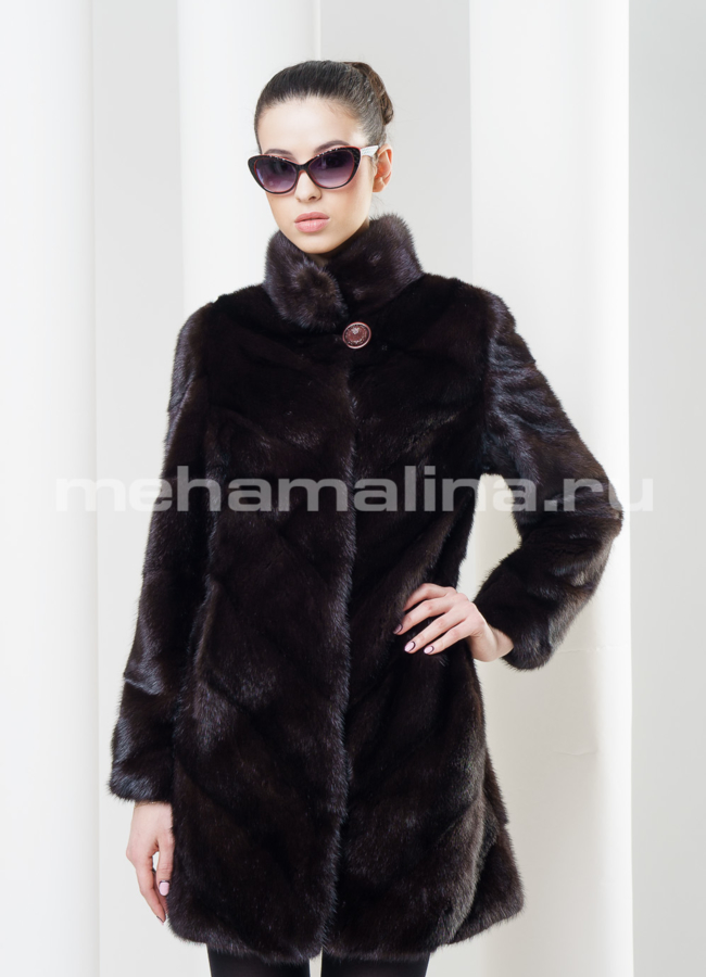 фото Шуба норка, воротник стойка 