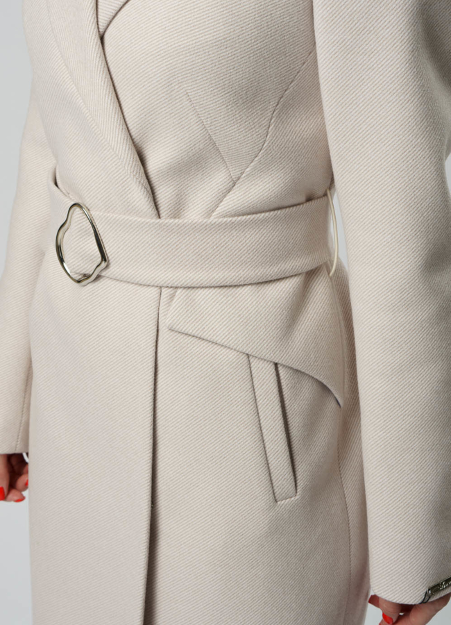 Женское пальто в цвете жемчуг модель № 20559 в кредит