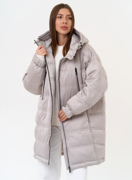 Женский светлый пуховик с капюшоном Женский светлый пуховик с капюшоном
