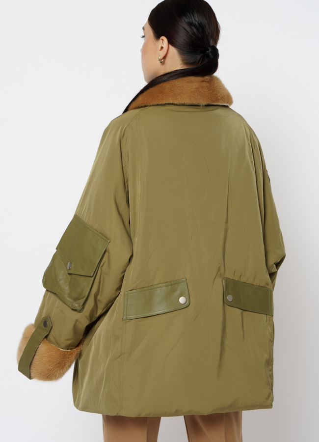 Пуховик оверсайз с мехом модель № 20-015 в кредит