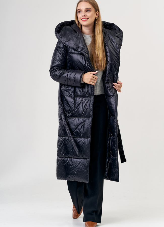 Женский пуховик в черном цвете модель № 0107/1 универмаг малина