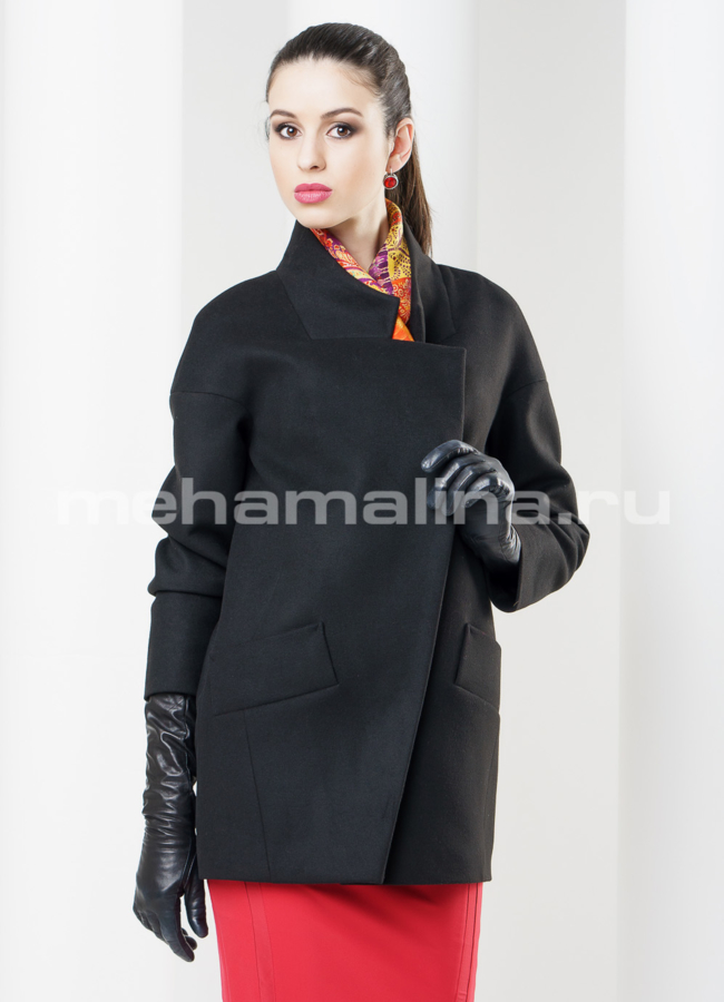 Укороченное пальто модель № BP-49 меха малина