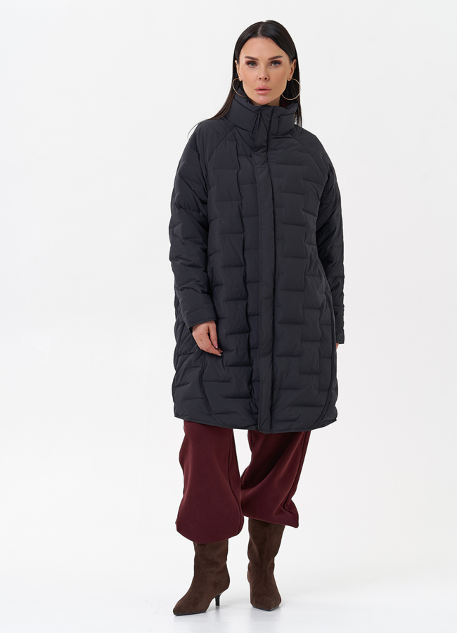 Полупальто женское на утеплителе модель № 29881 меха малина