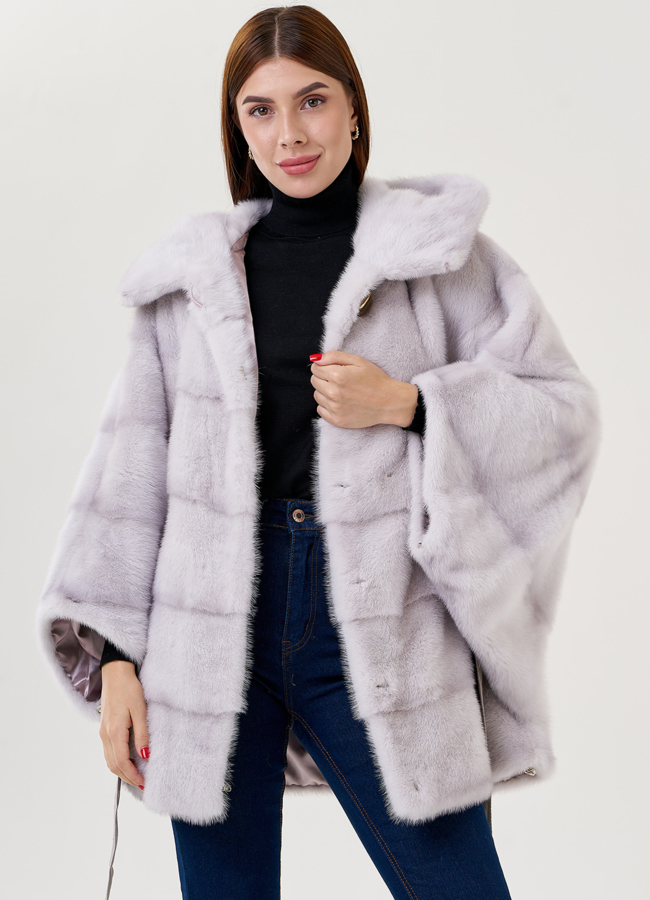 Светлая шуба из норки оверсайз модель № 23360 универмаг малина