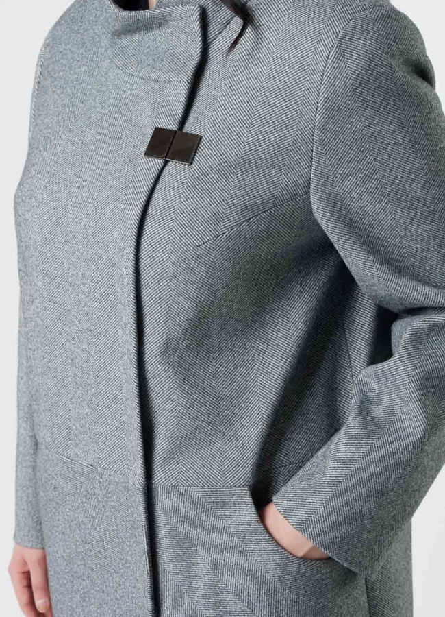 Полупальто женское серого цвета модель № 11470 универмаг малина