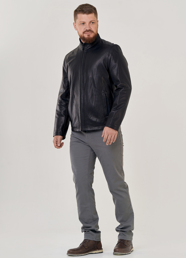 Кожаная куртка на молнии  модель № 23142, 80782 универмаг малина